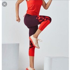 Fabletics Brogan Capri Compression Leggings - Red/Brown -  S